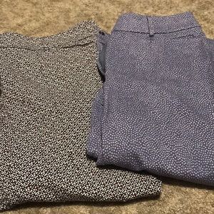 Two pairs loft crop pants